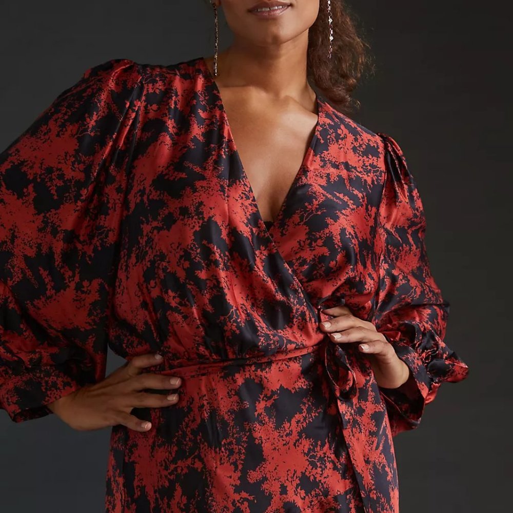 Anthro Caballero Abstract Wrap Dress 3X